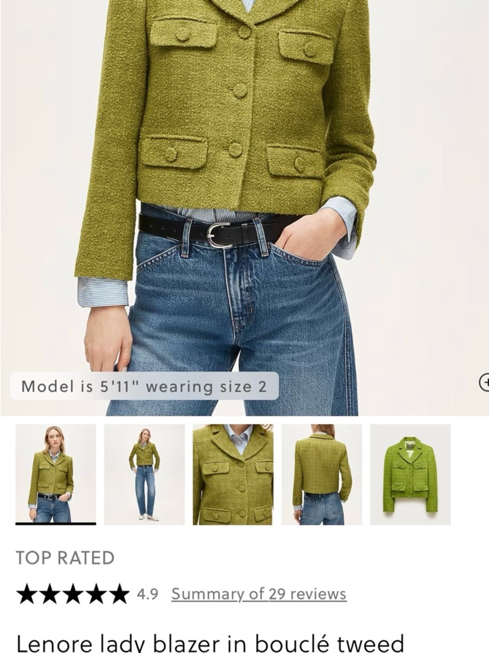 J. Crew Lenore lady blazer in bouclé tweed